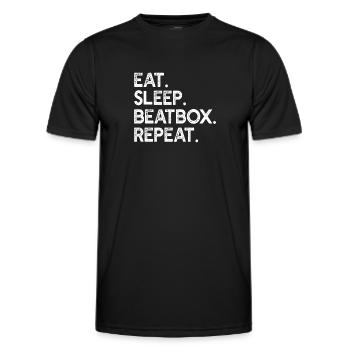 Beatboxing Beatboxer - Eat Sleep Beatbox Repeat - T-shirt sport Homme - noir - Devant - AI Model Male 178 dark (178cm)