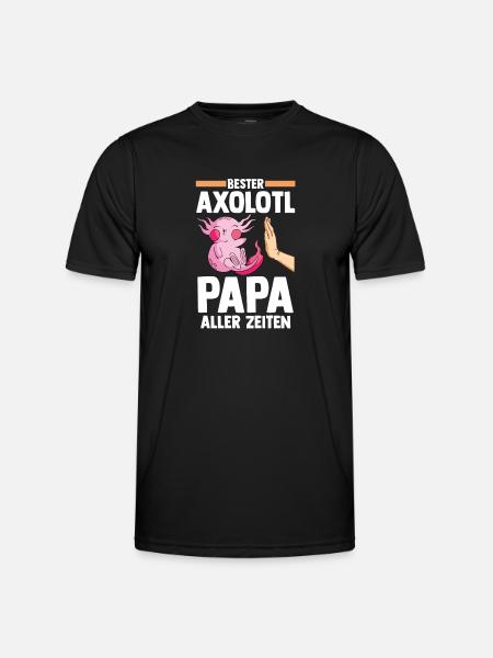 Vater Papa Axolotl - Männer Funktions-T-Shirt - Schwarz