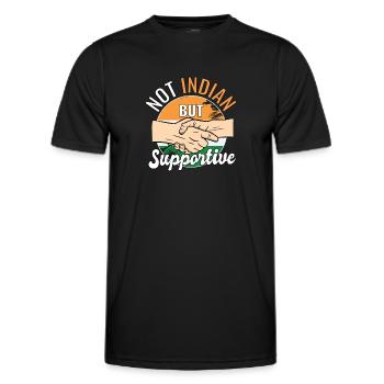 Not Indian But Supportive Country Traveler India - Männer Funktions-T-Shirt - Schwarz - Vorne - AI Model Male 178 dark (178cm)