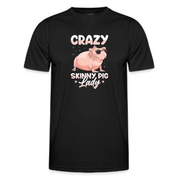 Cochon d’Inde sans poils Cochon maigre - T-shirt sport Homme - noir - Devant - AI Model Male 178 dark (178cm)