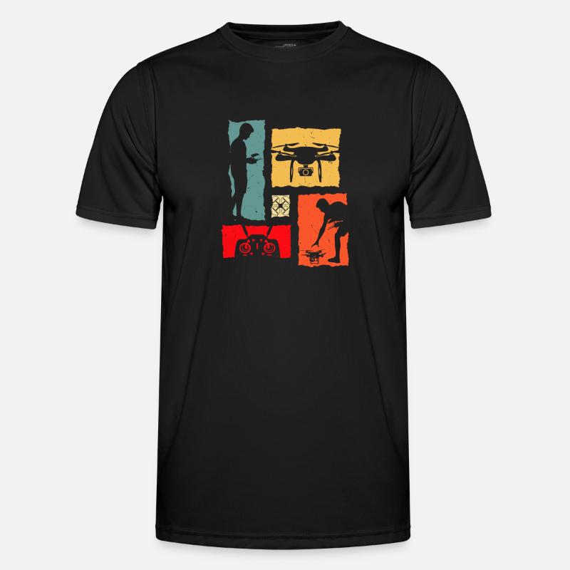 Drone Retro - Men's Functional T-Shirt - black