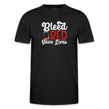 Bleed Red Saves Lives - Men's Functional T-Shirt - black - Front - AI Model Male 178 dark (178cm)