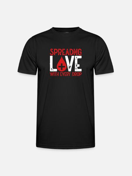 Spreading love with every drop - Men's Functional T-Shirt - black