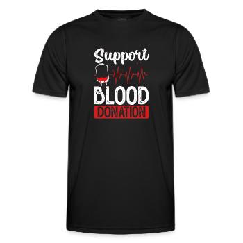 Soutenez le don de sang - T-shirt sport Homme - noir - Devant - AI Model Male 178 dark (178cm)