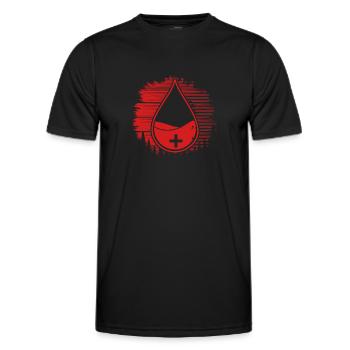 Gouttes de sang Coucher de soleil - T-shirt sport Homme - noir - Devant - AI Model Male 178 dark (178cm)