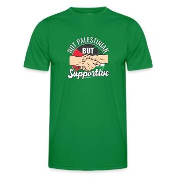Not Palestinian But Supportive Country Traveler - Men's Functional T-Shirt - kelly green - Front - AI Model Male 178 dark (178cm)
