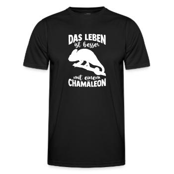 Terrarium Echsen Reptilien - Männer Funktions-T-Shirt - Schwarz - Vorne - AI Model Male 178 dark (178cm)