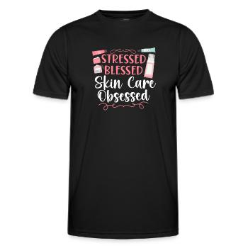 Soins de la peau d’esthéticienne agréée mignonne - T-shirt sport Homme - noir - Devant - AI Model Male 178 dark (178cm)