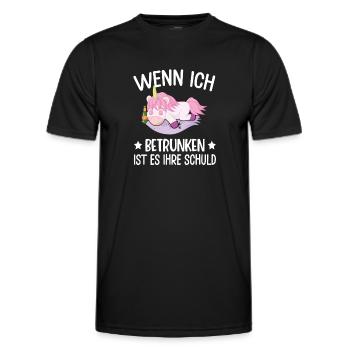 Einhorn Lustiger Spruch Einhorn Saufen Fabel - Männer Funktions-T-Shirt - Schwarz - Vorne - AI Model Male 178 dark (178cm)