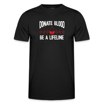 Le don de sang est une bouée de sauvetage - T-shirt sport Homme - noir - Devant - AI Model Male 178 dark (178cm)