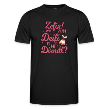Volksfest Oktober Volksfest Sprüche - Männer Funktions-T-Shirt - Schwarz - Vorne - AI Model Male 178 dark (178cm)