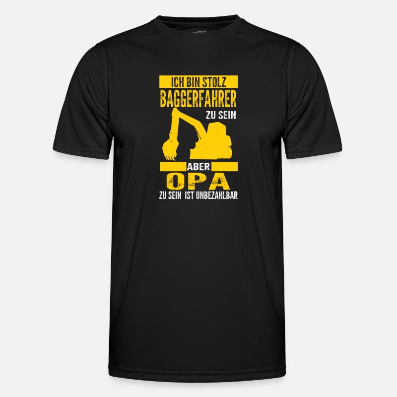 Baggerfahrer Bagger Fahrer Geschenk - Männer Funktions-T-Shirt - Schwarz