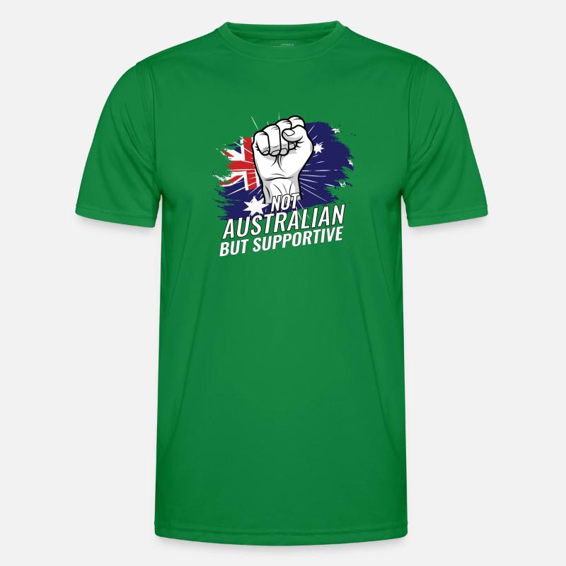 Not Australian But Supportive Australia Flag Männer Funktions-T-Shirt