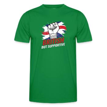 Not British But Supoortive Britain Flag Country - Men's Functional T-Shirt - kelly green - Front - AI Model Male 178 dark (178cm)