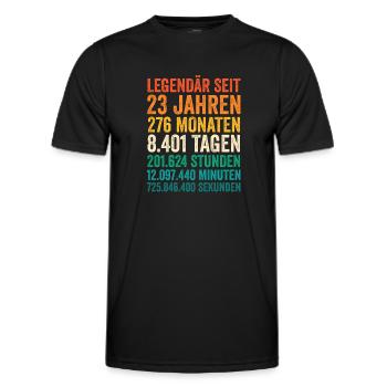 23 Jahre Dreiundzwanzigster Geburtstag - Männer Funktions-T-Shirt - Schwarz - Vorne - AI Model Male 178 dark (178cm)