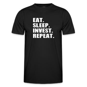 Eat Sleep Invest Repeat - Stock Market Trading Inv - Männer Funktions-T-Shirt - Schwarz - Vorne - AI Model Male 178 dark (178cm)