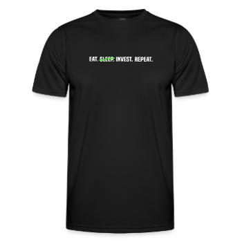 Stock Market Investor - Eat Sleep Invest Repeat - Männer Funktions-T-Shirt - Schwarz - Vorne - AI Model Male 178 dark (178cm)