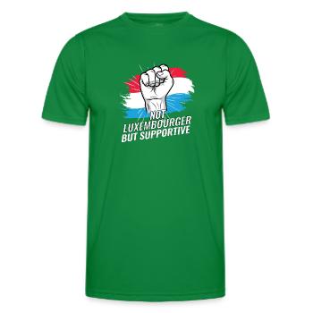 Not Luxembourger But Supportive Luxembourg Flag - Men's Functional T-Shirt - kelly green - Front - AI Model Male 178 dark (178cm)