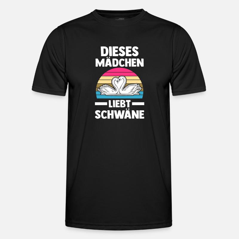 Schwan - Männer Funktions-T-Shirt - Schwarz