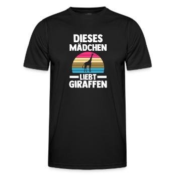 Giraffe Giraffen - Männer Funktions-T-Shirt - Schwarz - Vorne - AI Model Male 178 dark (178cm)