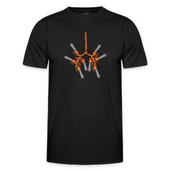 Motorsäge Förster Geschenk Männer Baumpfleger - Männer Funktions-T-Shirt - Schwarz - Vorne - AI Model Male 178 dark (178cm)