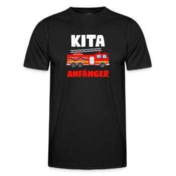 Kita Anfänger Feuerwehr Kita-Anfang Geschenk - Männer Funktions-T-Shirt - Schwarz - Vorne - AI Model Male 178 dark (178cm)