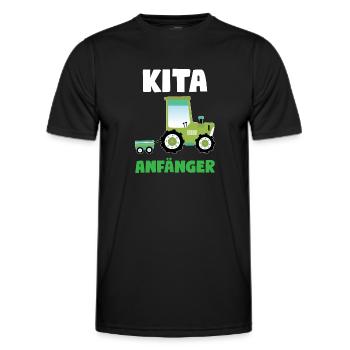 Kita Anfänger Traktor Kita-Anfang Geschenk - Männer Funktions-T-Shirt - Schwarz - Vorne - AI Model Male 178 dark (178cm)