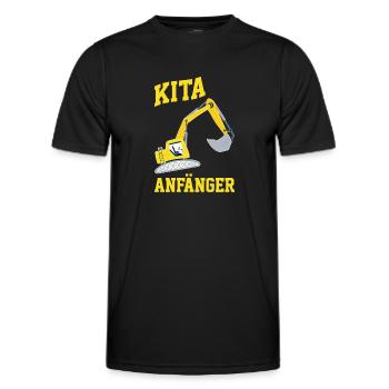 Kita Anfänger Bagger Kita-Anfang Geschenk - Männer Funktions-T-Shirt - Schwarz - Vorne - AI Model Male 178 dark (178cm)