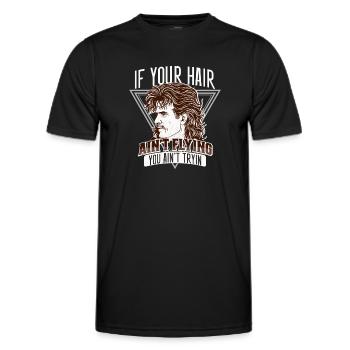 Mullet Frisur Vokuhila Frisur - Männer Funktions-T-Shirt - Schwarz - Vorne - AI Model Male 178 dark (178cm)
