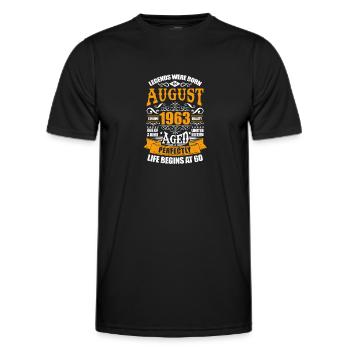 60th birthday - Men's Functional T-Shirt - black - Front - AI Model Male 178 dark (178cm)