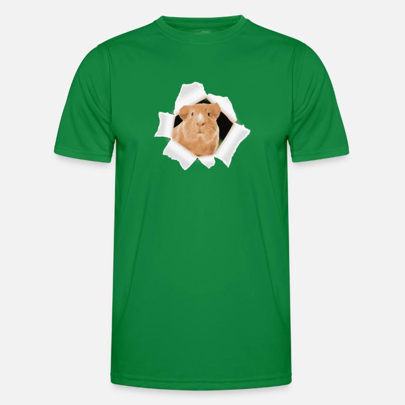 Hamster jetant un coup d’œil à travers un trou T-shirt sport Homme