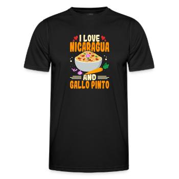 Love Nicaragua Gallo Pinto Mittelamerika Küche - Männer Funktions-T-Shirt - Schwarz - Vorne - AI Model Male 178 dark (178cm)