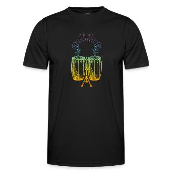 Conga Music Notes Conga Player Conga Drums Conga D - Männer Funktions-T-Shirt - Schwarz - Vorne - AI Model Male 178 dark (178cm)