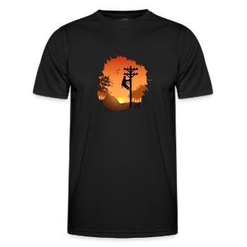 Installateur de câbles Gift Men Installateur de câbles - T-shirt sport Homme - noir - Devant - AI Model Male 178 dark (178cm)