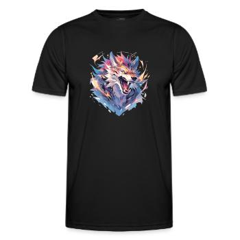 Polygone de loup - T-shirt sport Homme - noir - Devant - AI Model Male 178 dark (178cm)
