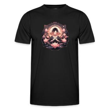 Meditation Lotusblüte Achtsamkeit Entspannung - Männer Funktions-T-Shirt - Schwarz - Vorne - AI Model Male 178 dark (178cm)