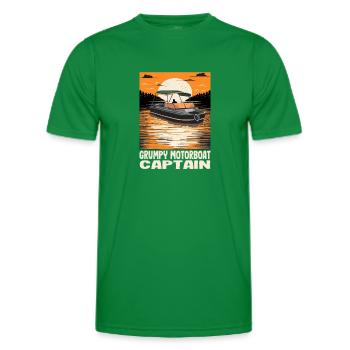 Grumpy Motorboat Captain Pontoon Boat Owner - Men's Functional T-Shirt - kelly green - Front - AI Model Male 178 dark (178cm)