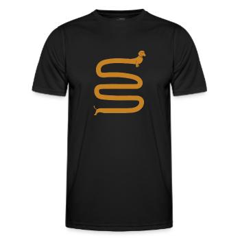 Long dachshund - Men's Functional T-Shirt - black - Front - AI Model Male 178 dark (178cm)