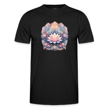 Lotus Blossom - Men's Functional T-Shirt - black - Front - AI Model Male 178 dark (178cm)