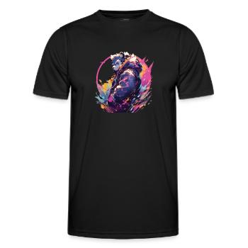Panda Cool Panda Bear Pandas - Men's Functional T-Shirt - black - Front - AI Model Male 178 dark (178cm)