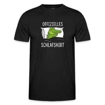 Offizielles Schlafshirt Krokodil Aligator - Männer Funktions-T-Shirt - Schwarz - Vorne - AI Model Male 178 dark (178cm)