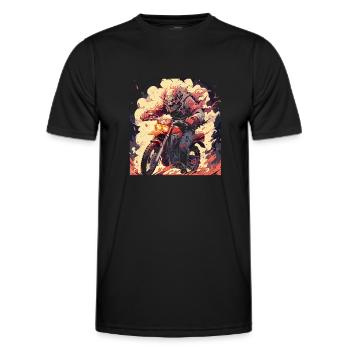 Skull Skull Motocross Dirt Bike - T-shirt sport Homme - noir - Devant - AI Model Male 178 dark (178cm)