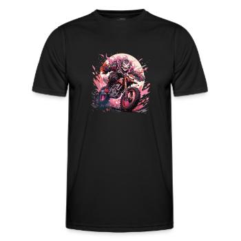 Skull Skull Motocross Dirt Bike - T-shirt sport Homme - noir - Devant - AI Model Male 178 dark (178cm)