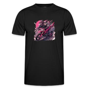 Skull Skull Motocross Dirt Bike - T-shirt sport Homme - noir - Devant - AI Model Male 178 dark (178cm)