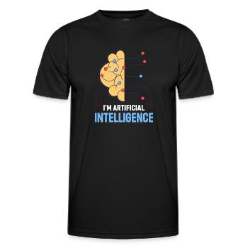 Je suis l’intelligence artificielle - T-shirt sport Homme - noir - Devant - AI Model Male 178 dark (178cm)