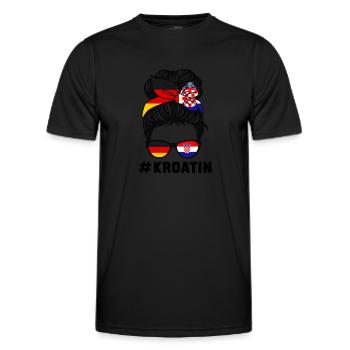 Deutsche Kroatin Deutsche Flagge Geschenk - Männer Funktions-T-Shirt - Schwarz - Vorne - AI Model Male 178 dark (178cm)