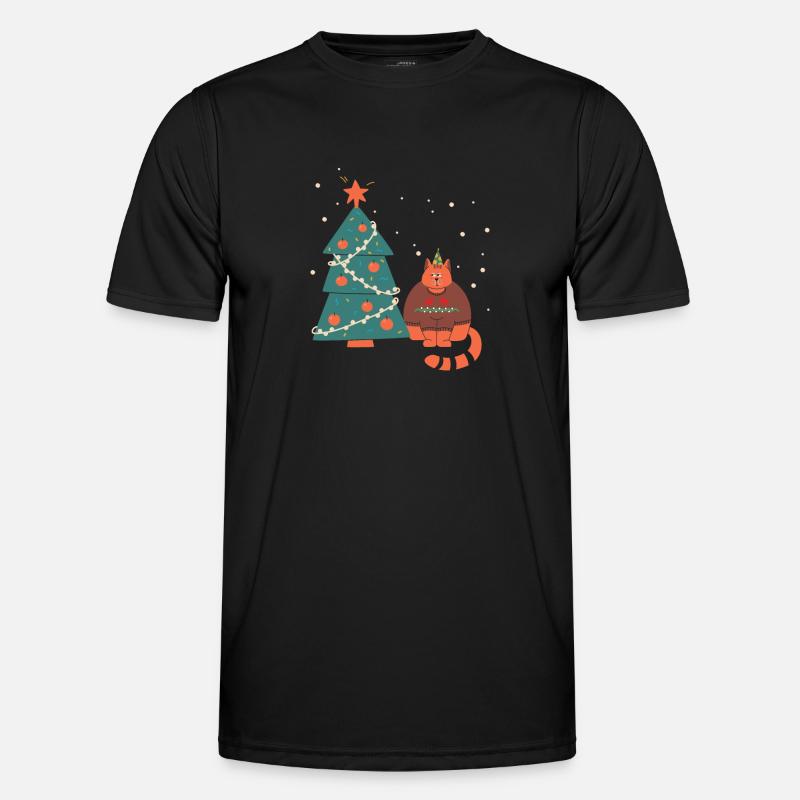 Merry Catmas Männer Funktions-T-Shirt