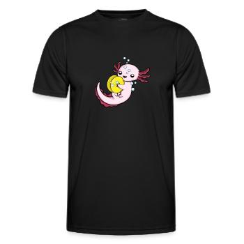 Axolotl Becken Musikinstrument Orchester Becken - Männer Funktions-T-Shirt - Schwarz - Vorne - AI Model Male 178 dark (178cm)