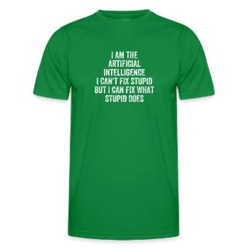 I Am The Artificial Intelligence - Männer Funktions-T-Shirt - Kelly Green - Vorne - AI Model Male 178 dark (178cm)