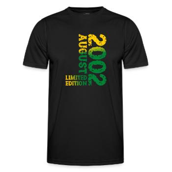2002 August Limited Edition 21st Birthday Outfit - Men's Functional T-Shirt - black - Front - AI Model Male 178 dark (178cm)
